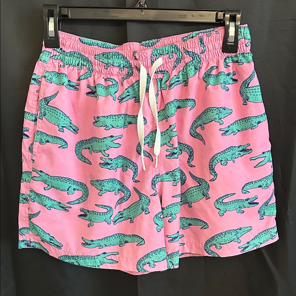 Chubbies Pink Alligator Swim Shorts